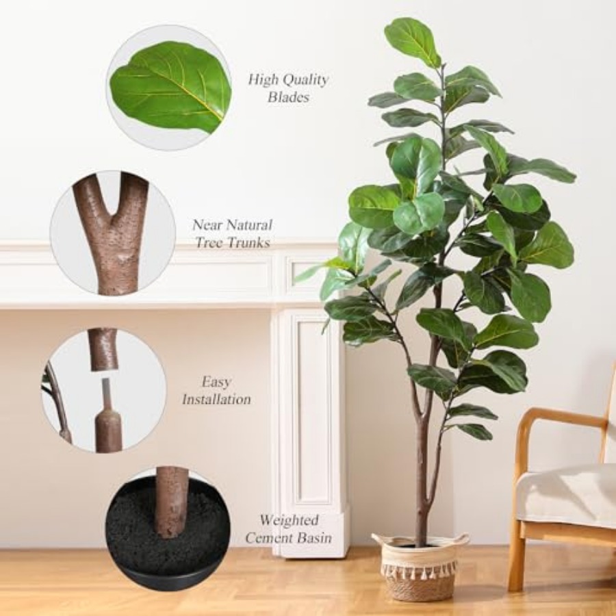 Artificial Fiddle Leaf Fig Tre – Ficus Lyrata Tree Bewertung und Preis