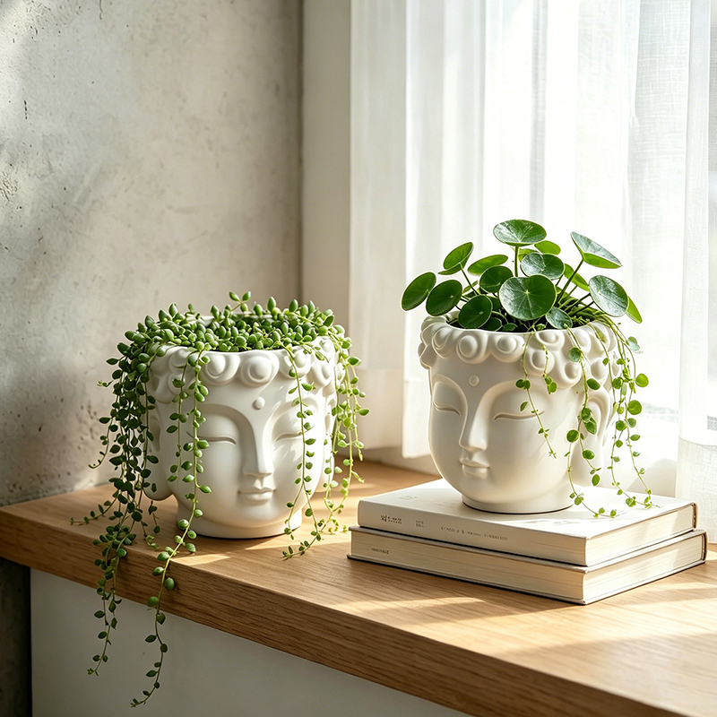 Buddha Head Shaped Resin Plant – Echeveria Succulent Bewertung und Preis