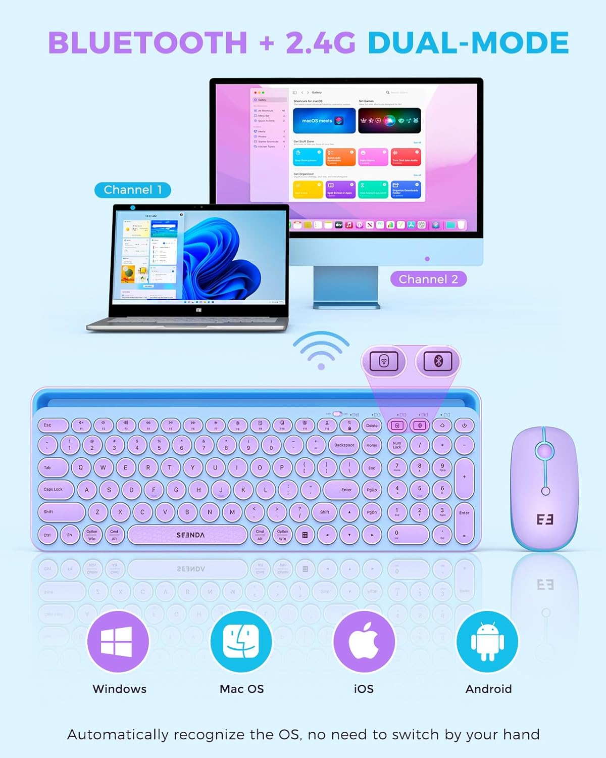 Wireless Keyboard and Mouse Co – Tradescantia Purple Bewertung und Preis