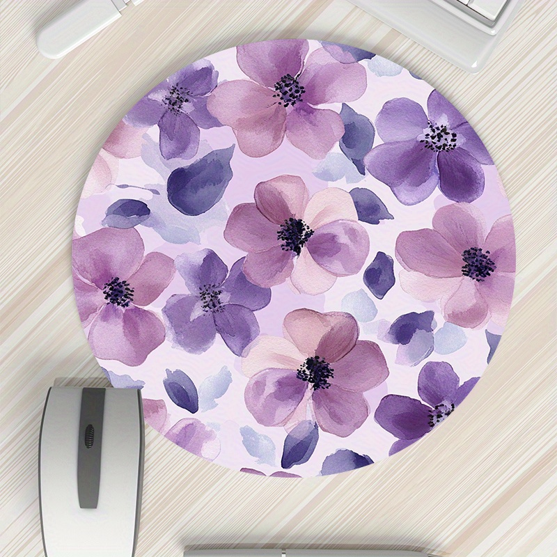 1pc Purple Floral Round Mouse  – Tradescantia Purple Bewertung und Preis