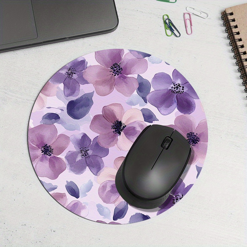 1pc Purple Floral Round Mouse  – Tradescantia Purple Bewertung und Preis