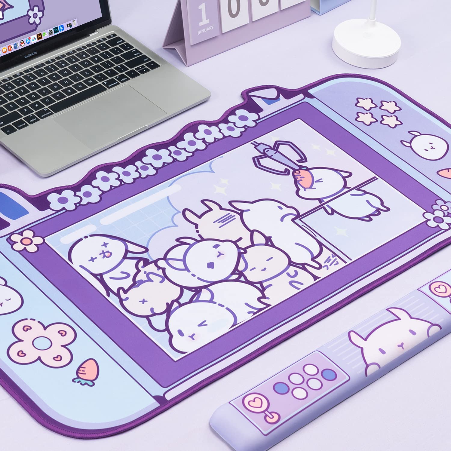 Large Kawaii Gaming Mouse Pad  – Tradescantia Purple Bewertung und Preis