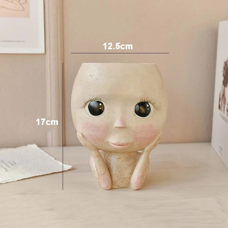 Girls Face Head Flower Planter – Echeveria Succulent Bewertung und Preis