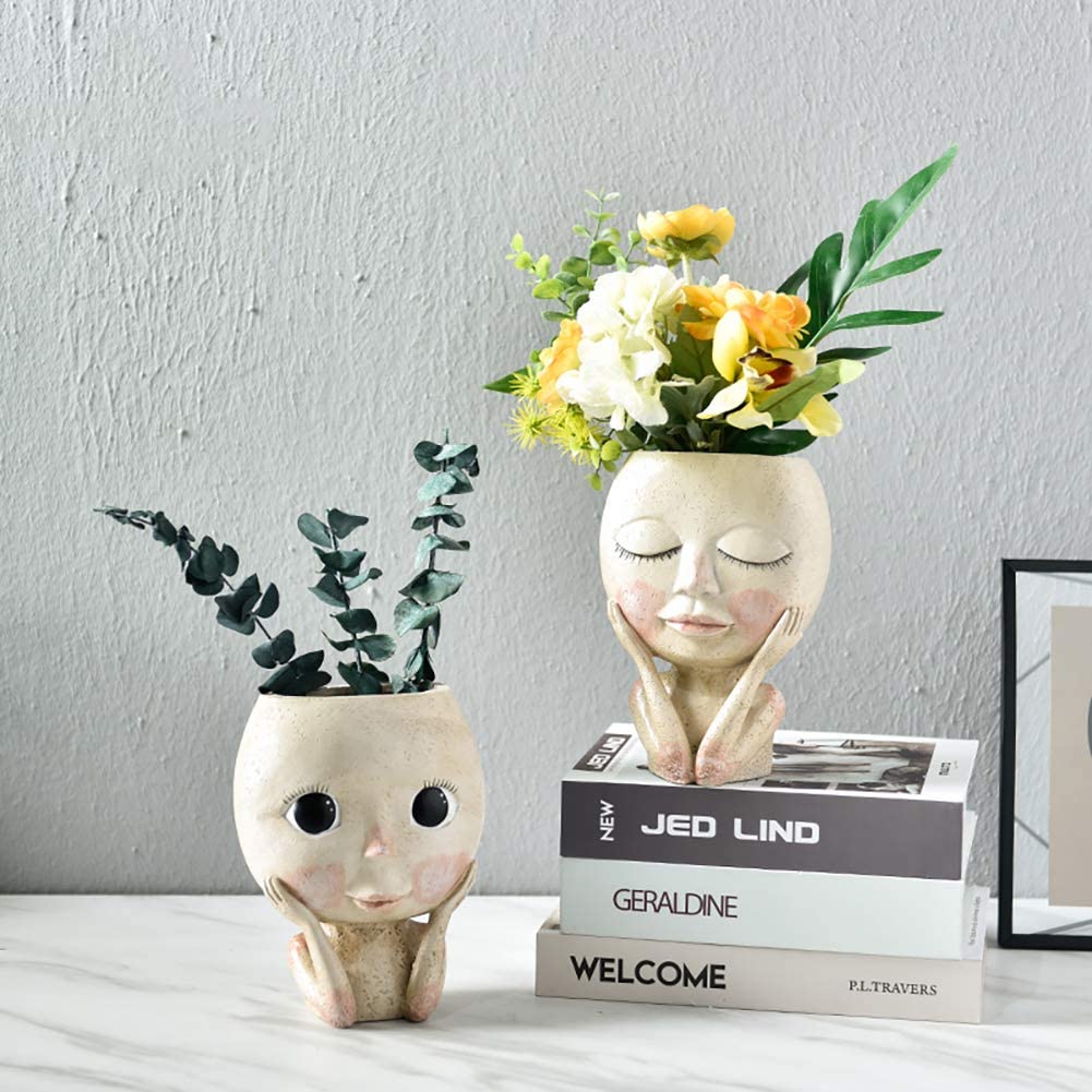 Girls Face Head Flower Planter – Echeveria Succulent Bewertung und Preis